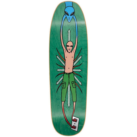 New Deal Decks Vallely Alien Screen Print Green 9.18 Skateboard Deck