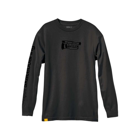 enjoi Apparel Glitch Custom Dye Vintage Black  Long Sleeve Premium T-Shirt