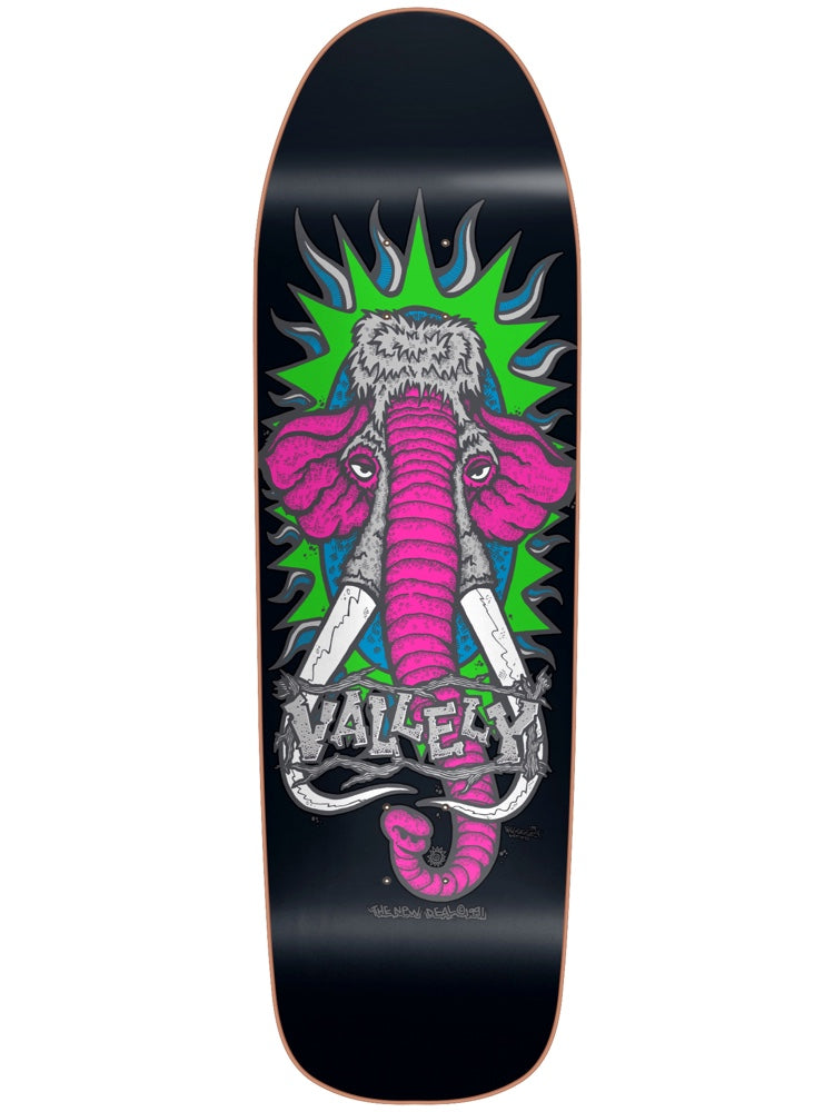 New Deal Decks Vallely Mammoth Screen Print Neon 9.5 Skateboard Deck