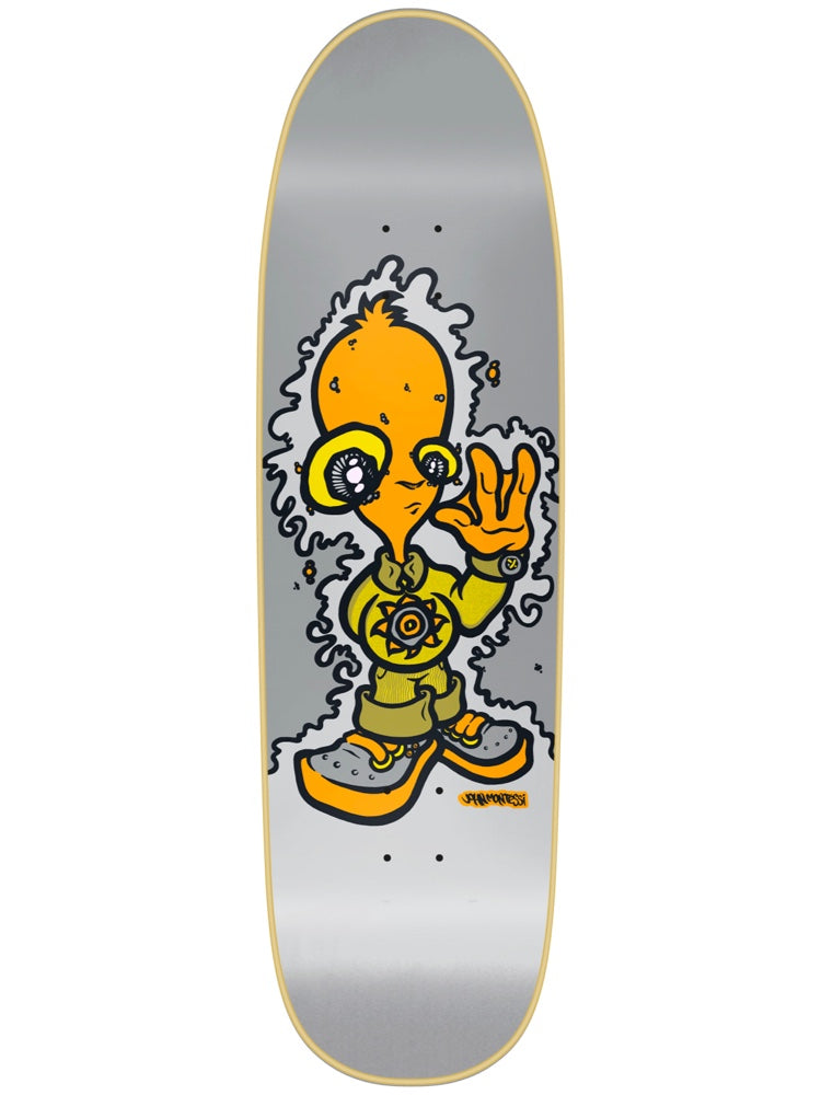 New Deal Decks Montesi Alien Screen Print Grey 8.875 Skateboard Deck, Grey