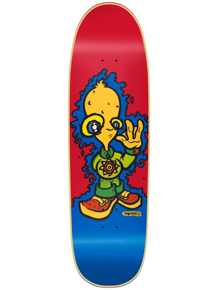 New Deal Decks Montesi Alien Screen Print 8.875 Skateboard Deck, Red