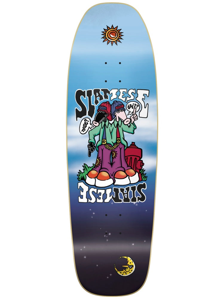 New Deal Decks Siamese Invader Slick Multi 9.375 Skateboard Deck