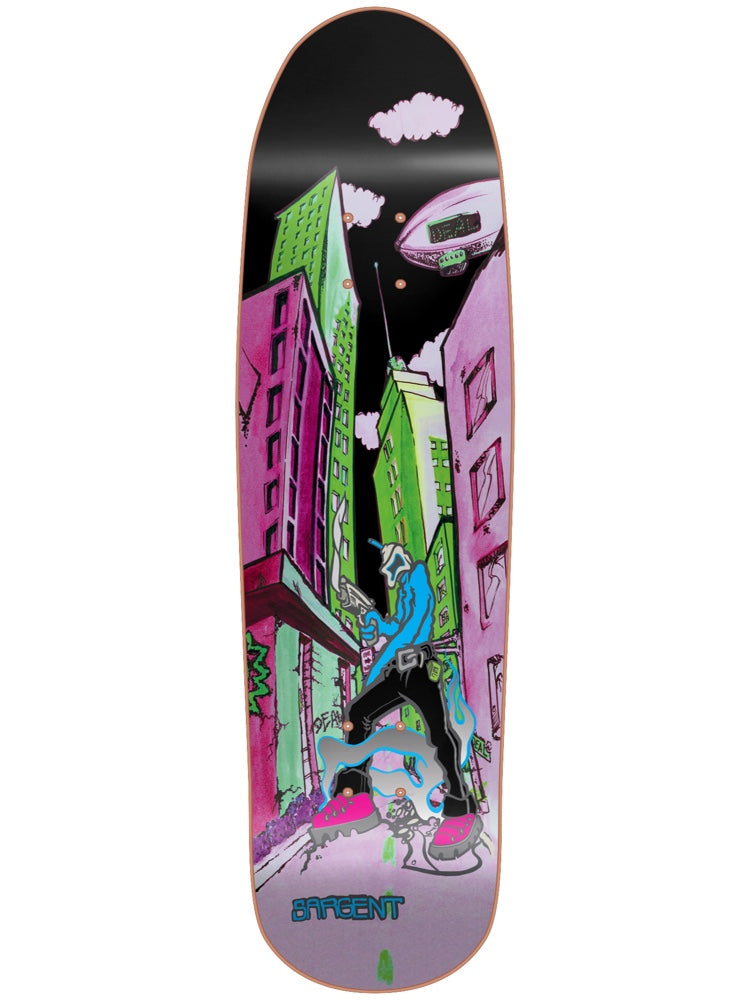 New Deal Decks Sargent Invader Slick Neon 9.3 Skateboard Deck