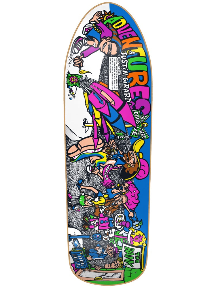 New Deal Decks Adventures Of Justin Girardi Screen Print Multi 9.72 Skateboard Deck