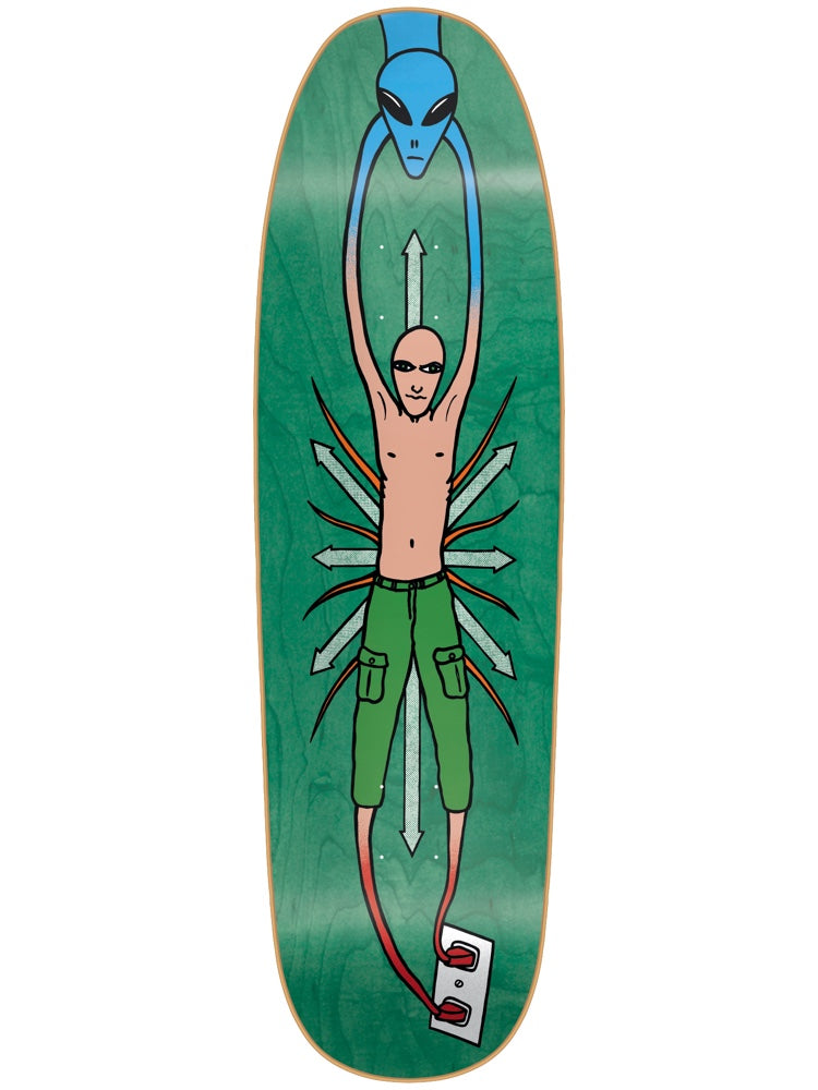 New Deal Decks Vallely Alien Screen Print Green 9.18 Skateboard Deck