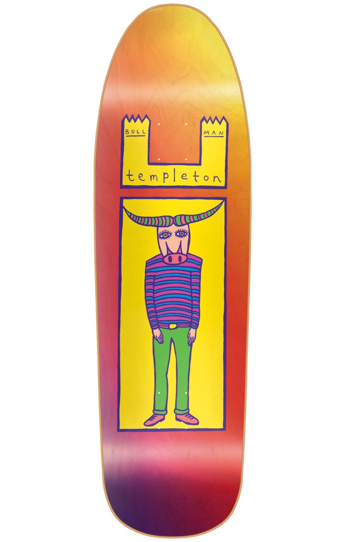 New Deal Decks Templeton Bullman Heat Transfer Neon 9.32 Skateboard Deck