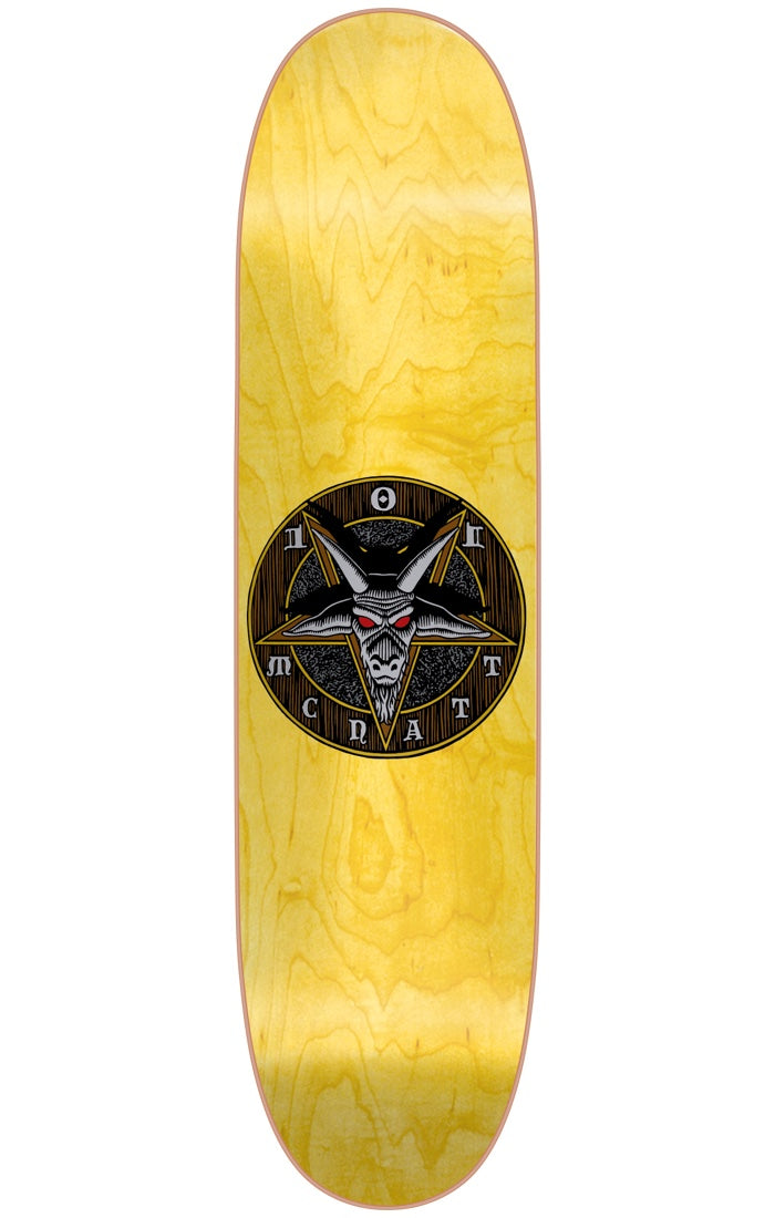 101 Decks 101 Mcnatt Star Of Satan Screen Print Yellow 8.0 Skateboard Deck