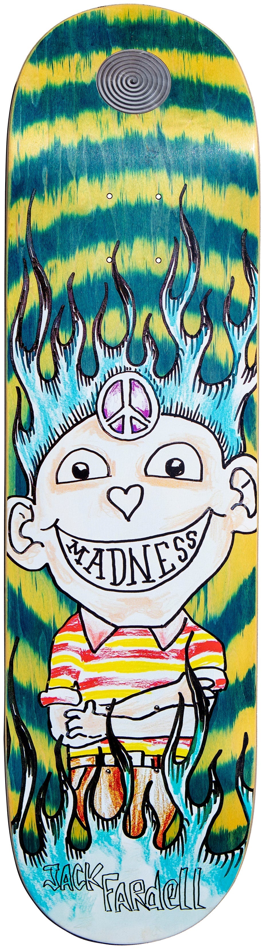 Madness Decks Jack Fardell Gonz R7 Green Swirl 8.5 Skateboard Deck