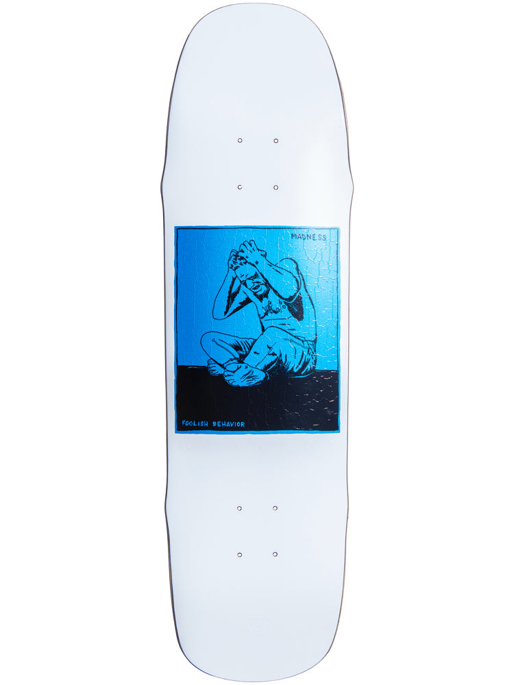 Madness Decks Stressed R7 8.5 White/Blue Skateboard Deck