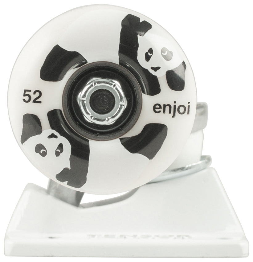 Tensor Truck &amp; Wheel Combo Alloy Raw/White Truck &amp; Enjoi Double Panda Wheel