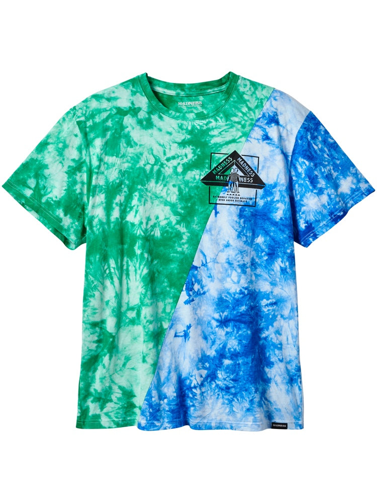 Madness Apparel Tie Dye Split Short Sleeved Tee Shirt