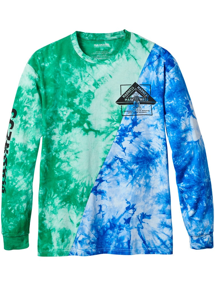 Madness Apparel Tie Dye Split V2 Long Sleeved Tee Shirt