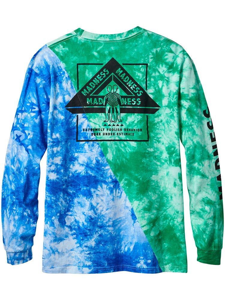 Madness Apparel Tie Dye Split V2 Long Sleeved Tee Shirt