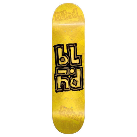 Blind Decks Og Stacked Stamp Rhm 7.75 Yellow Skateboard Deck
