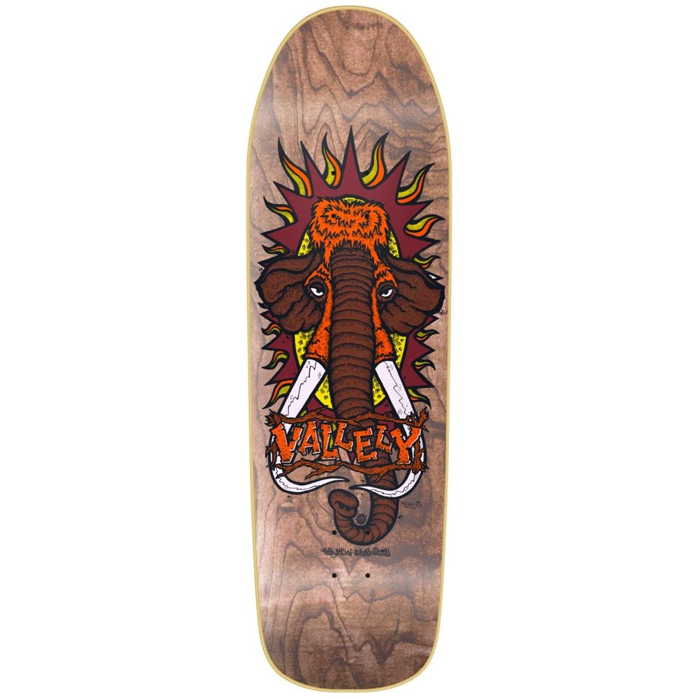 New Deal Vallely Mammoth Screen Print Brown 9.5 Skateboard Deck