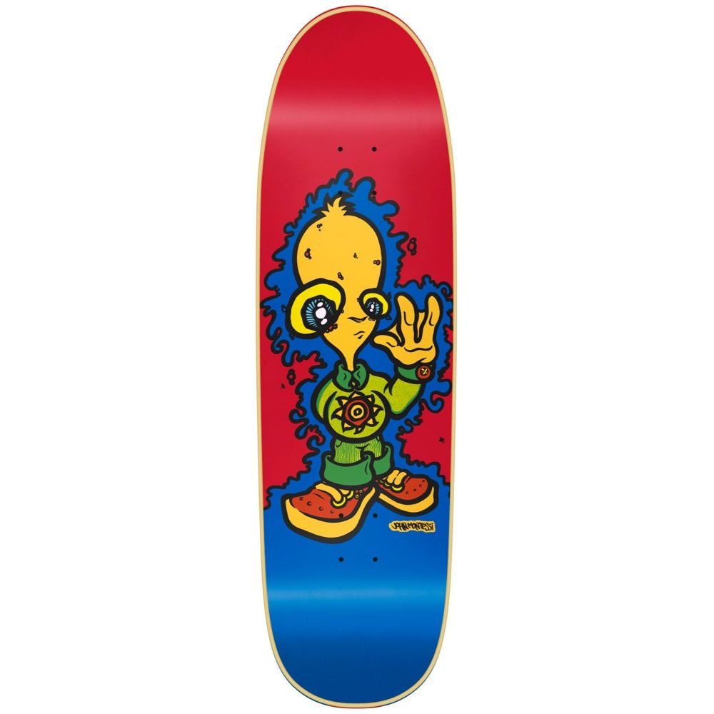 New Deal Decks Montesi Alien Screen Print 8.875 Skateboard Deck, Red