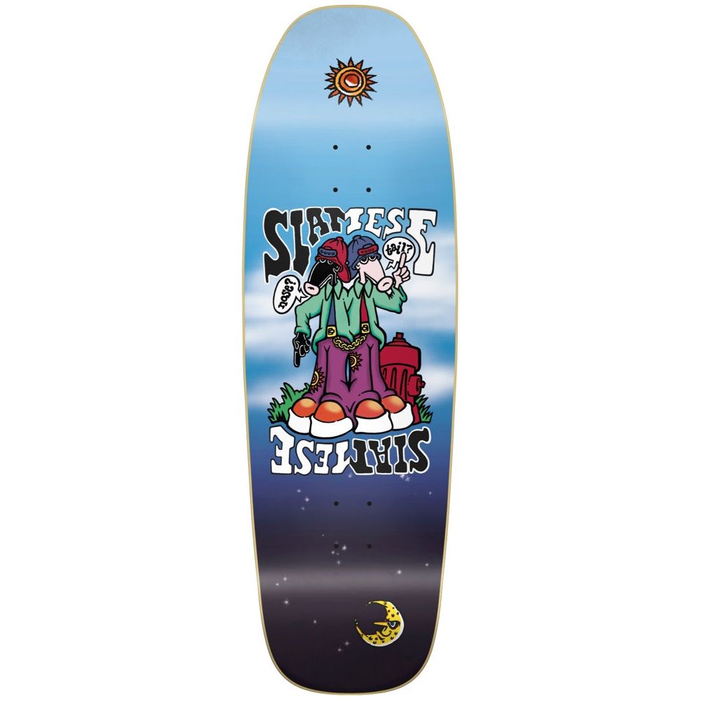 New Deal Decks Siamese Invader Slick Multi 9.375 Skateboard Deck