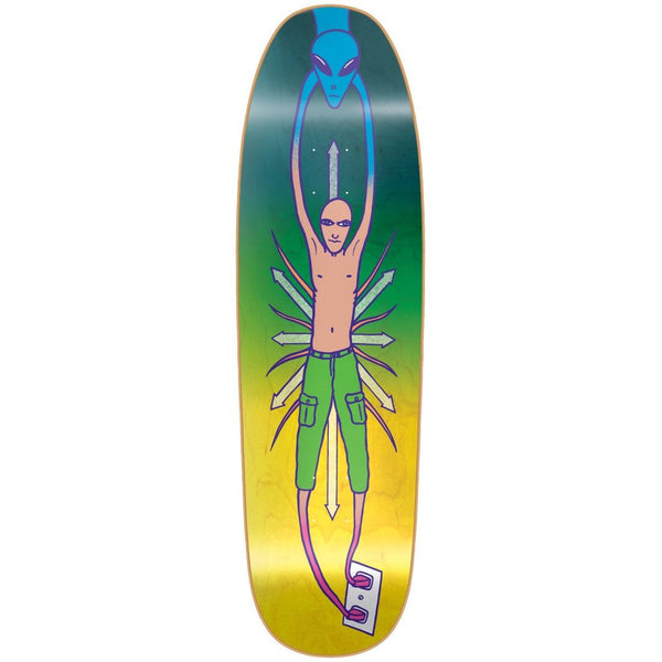 New Deal Decks Vallely Alien Heat Transfer Neon 9.18 Skateboard Deck