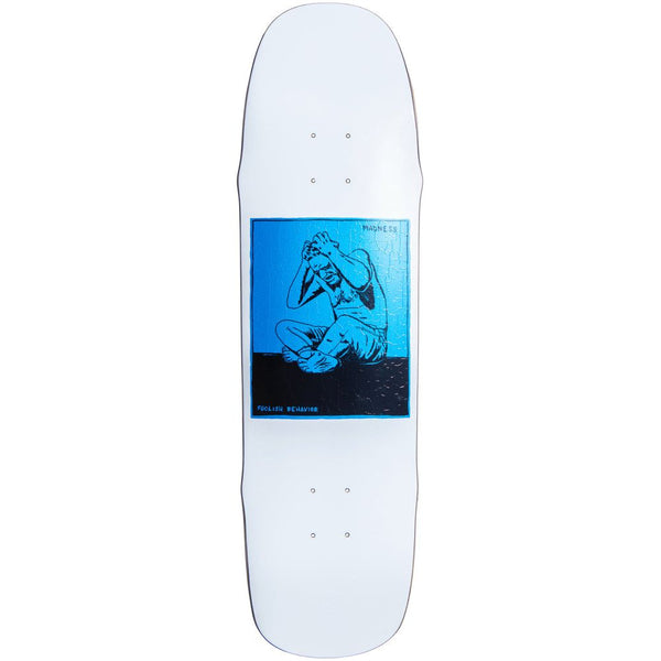 Madness Decks Stressed R7 8.5 White/Blue Skateboard Deck