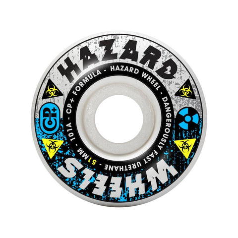 Hazard Wheels Hazard High Risk Cp+: Radial White/Blue 51mm Wheels