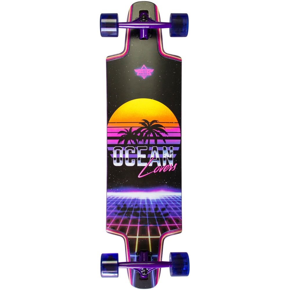 Dusters California Ocean Lovers 36&quot; Purple Longboard Skateboard