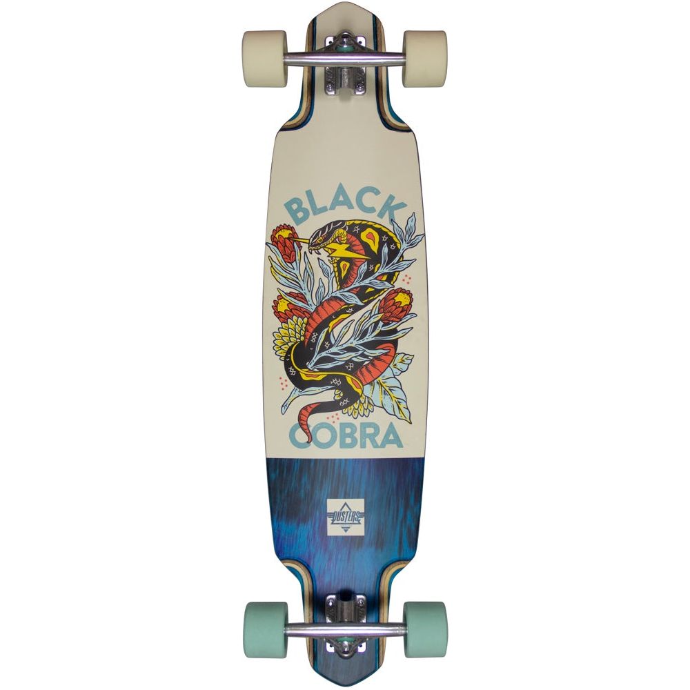 Dusters California Cobra Longboard 38&quot; Teal/Off White Longboard Skateboard