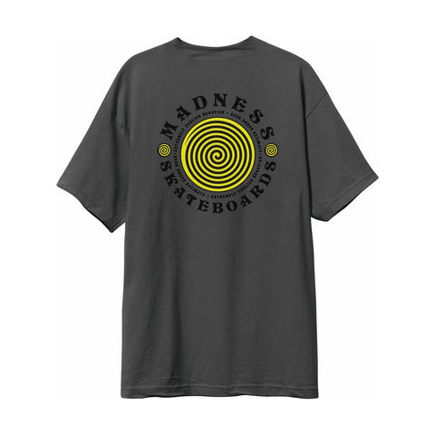 Madness Apparel Rounder Custom Dye Dark Grey Short Sleeve Pocket T-Shirt